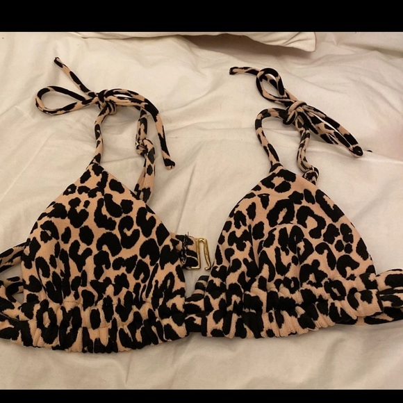 Montce Swim Leopard Texture Palua Ties Bikini Top - Picture 5 of 9